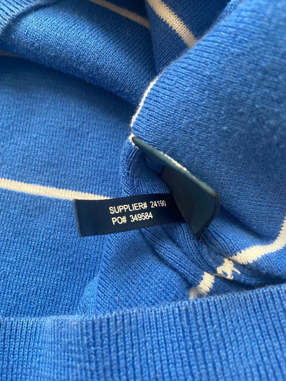 Polo Ralph Lauren Vintage Men’s Medium Pima Cotton Blue Striped Sweater Crewneck - Picture 7 of 7